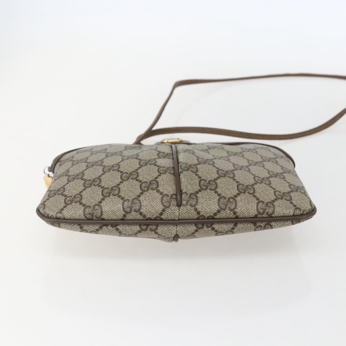 GUCCI GG Supreme Web Sherry Line Bag PVC Beige Gold 904 02 047 Auth 157639