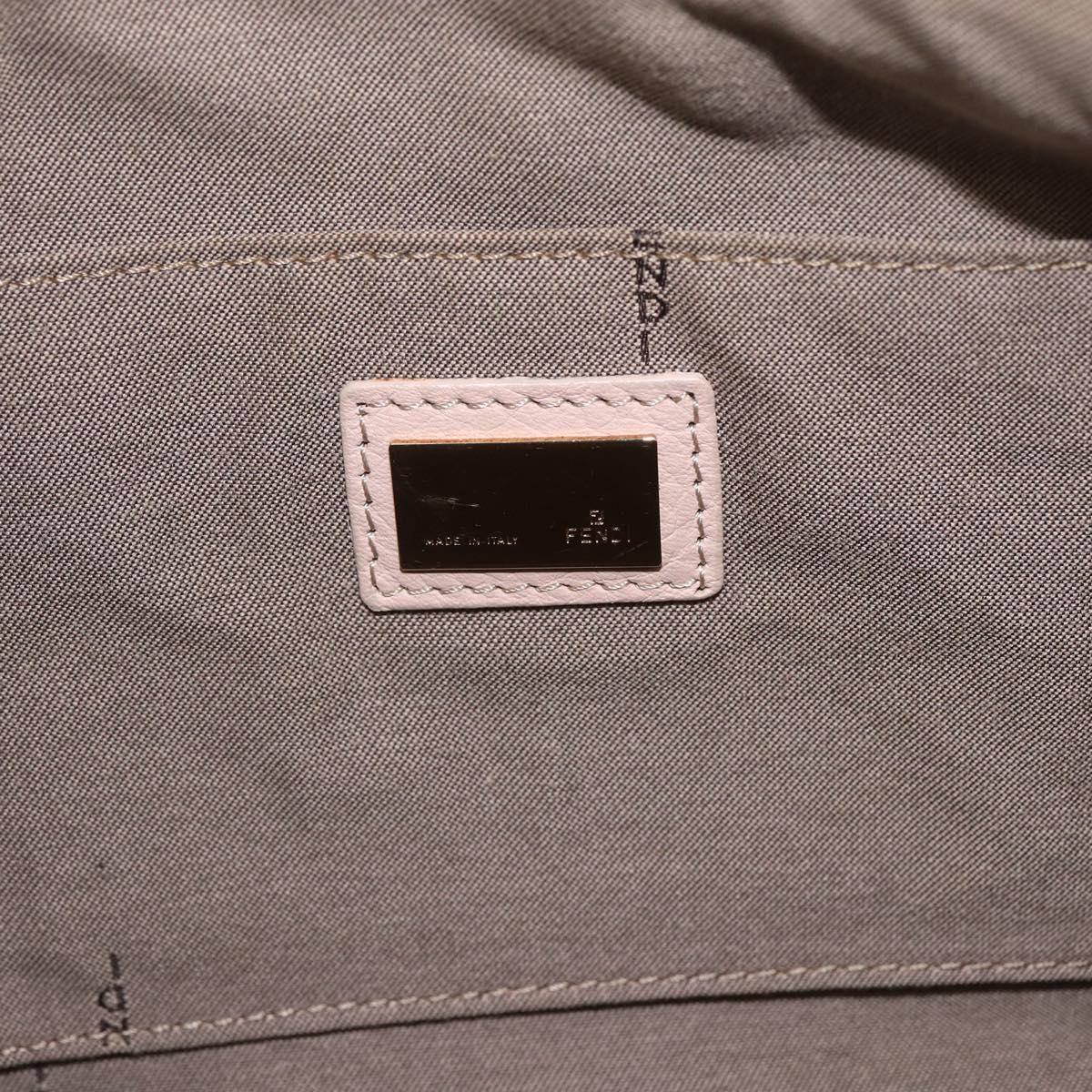 FENDI Zucchino Canvas Shoulder Bag Pink Gold Auth 157643V