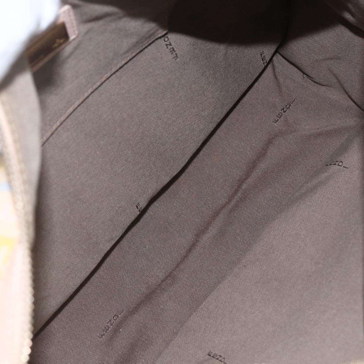 FENDI Zucchino Canvas Shoulder Bag Pink Gold Auth 157643V