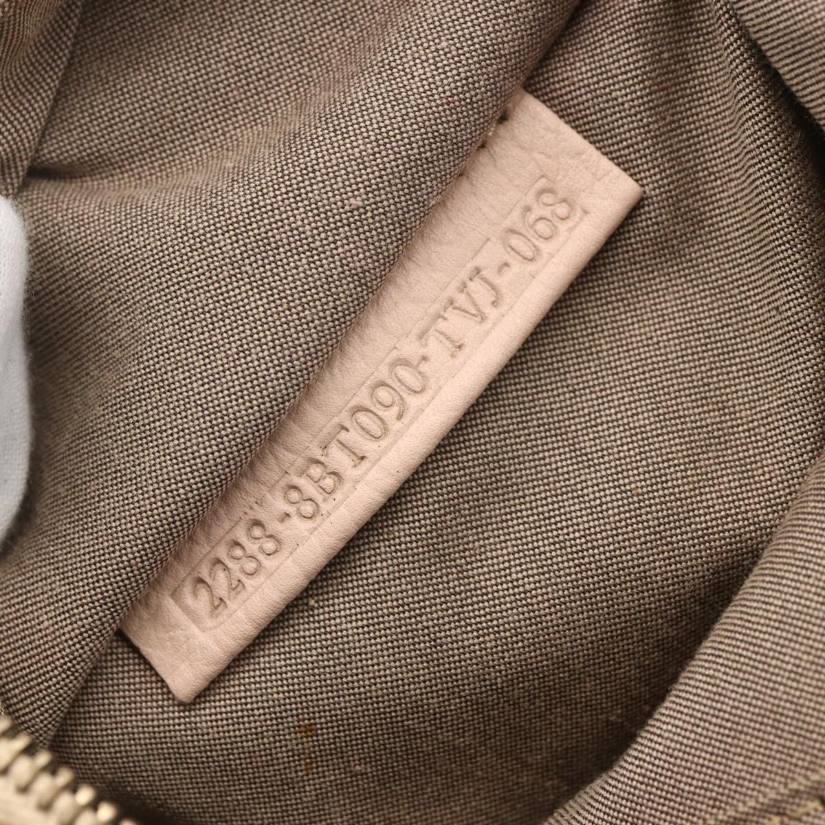 FENDI Zucchino Canvas Shoulder Bag Pink Gold Auth 157643V