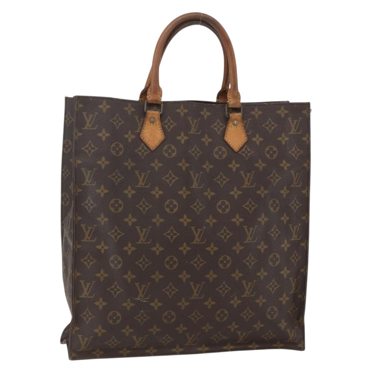 LOUIS VUITTON Monogram Sac Plat Hand Bag M51140 LV Auth 157654