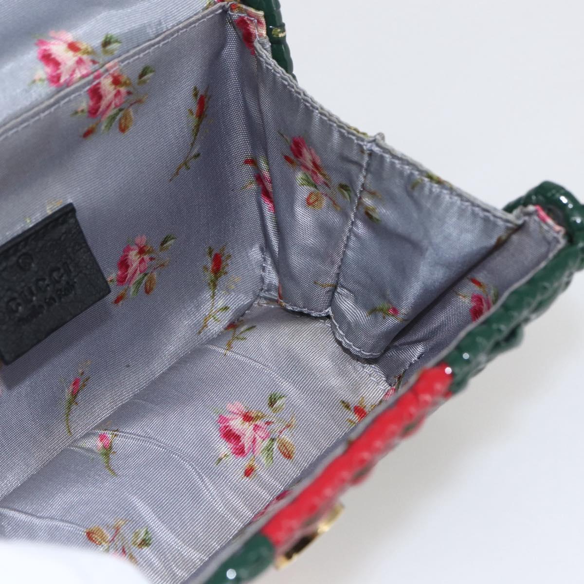 GUCCI Wicker Chain Web Sherry Line Bag Wood Red Green 524829 Auth 157665V