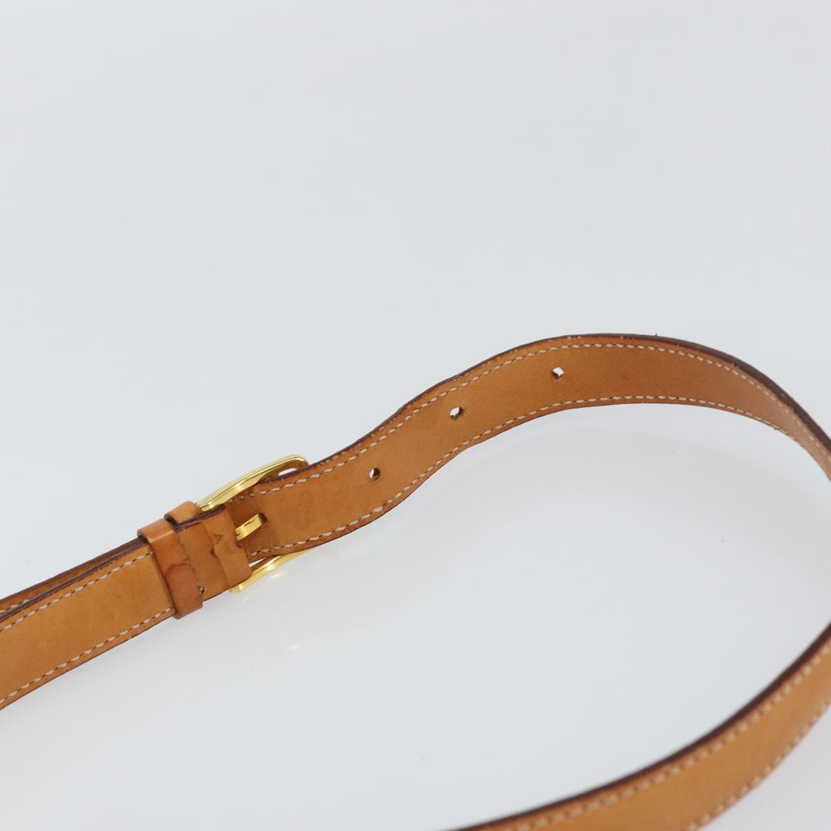 CELINE Macadam Canvas Shoulder Bag PVC Beige Gold Auth 157670