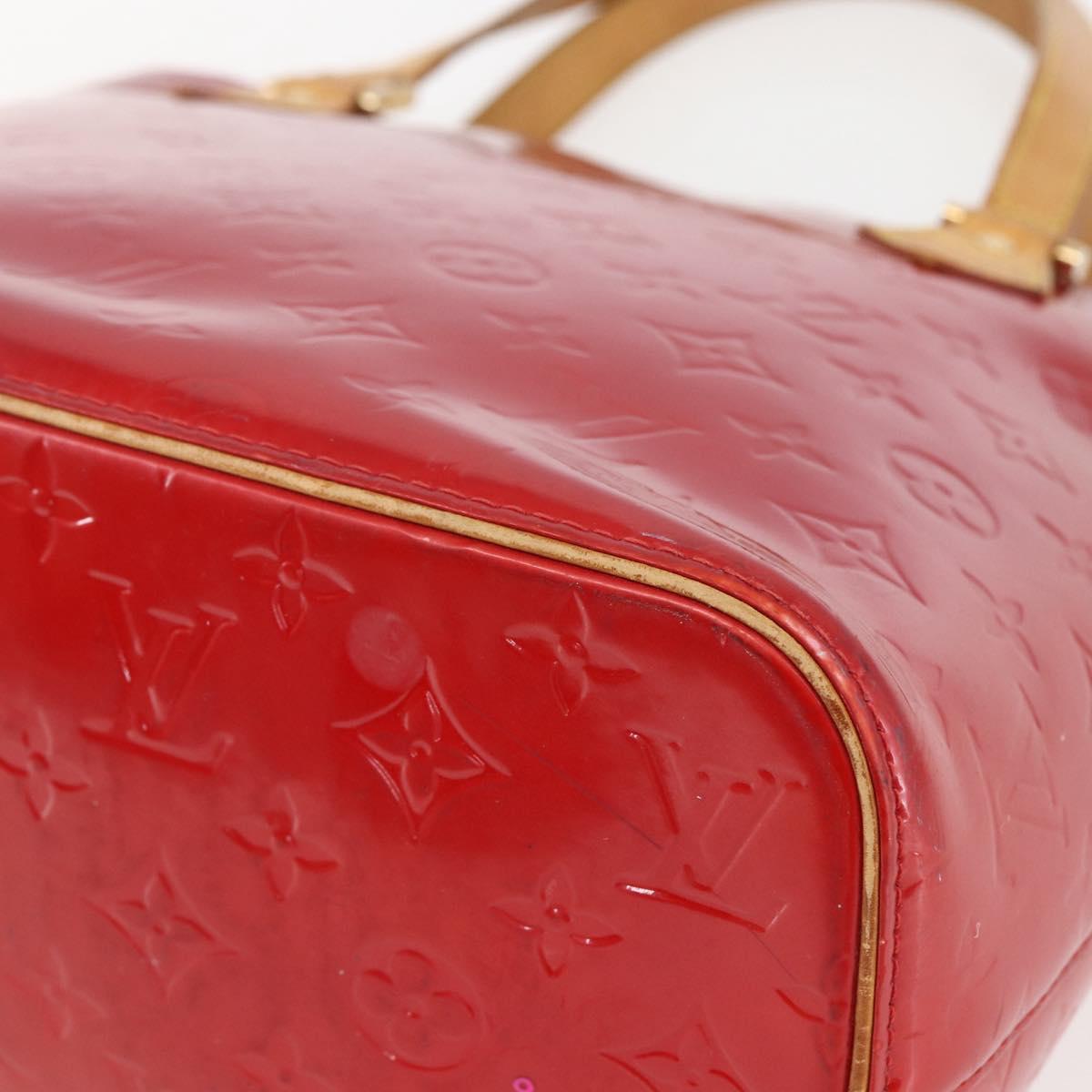 LOUIS VUITTON Monogram Vernis Houston Hand Bag Rouge M91092 LV Auth 157674