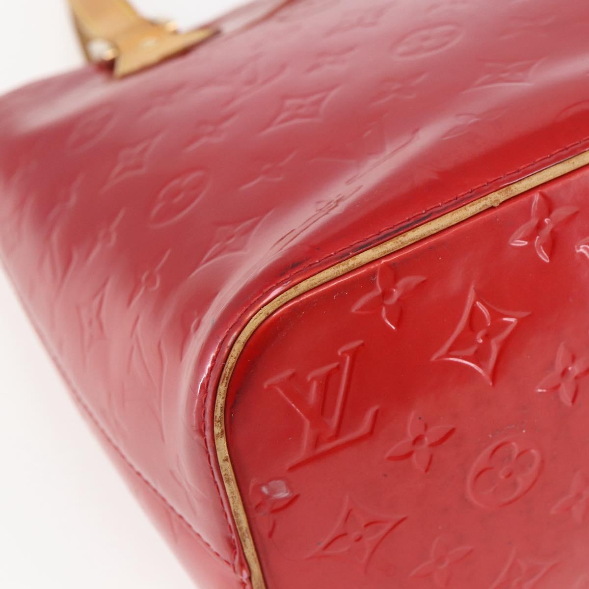 LOUIS VUITTON Monogram Vernis Houston Hand Bag Rouge M91092 LV Auth 157674