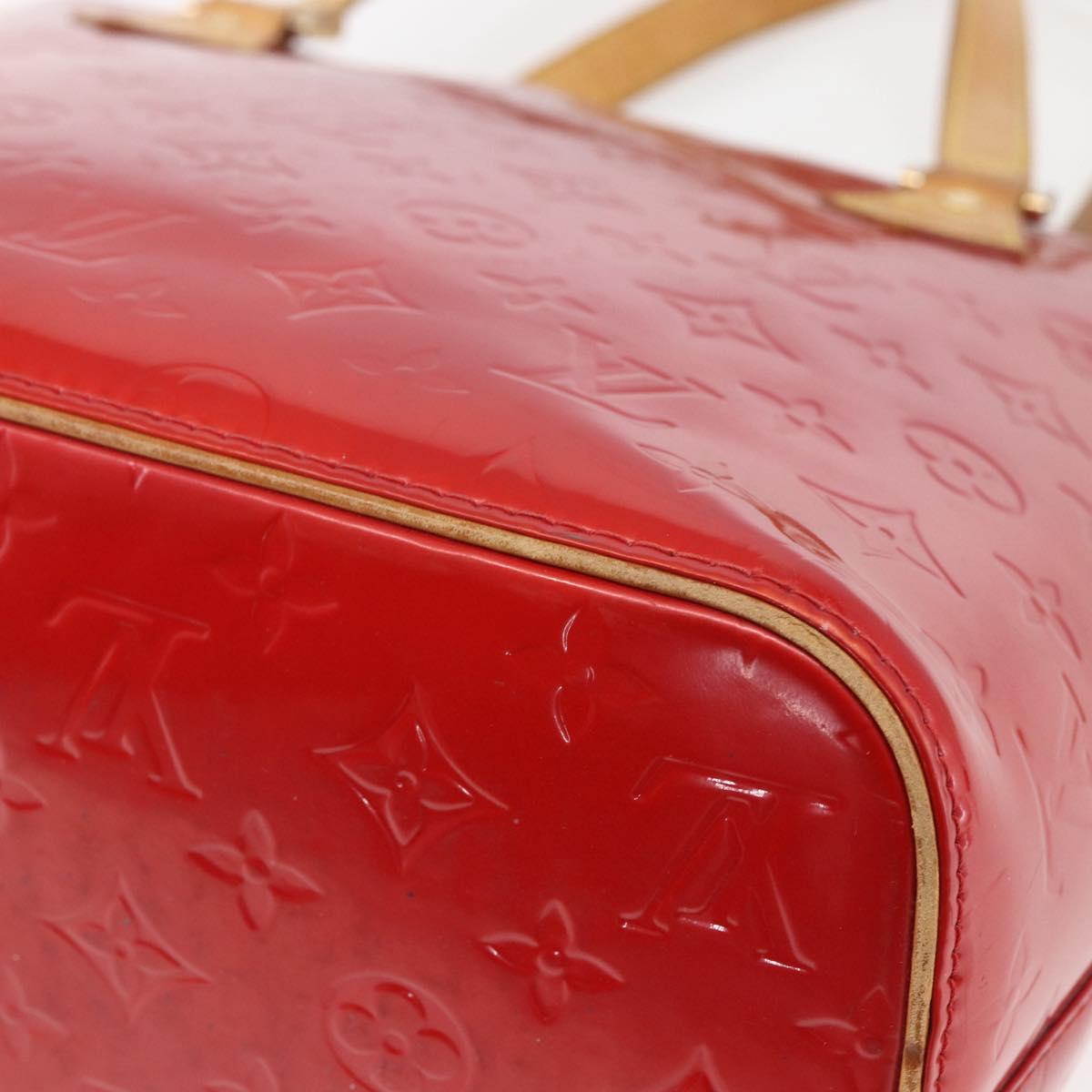 LOUIS VUITTON Monogram Vernis Houston Hand Bag Rouge M91092 LV Auth 157674