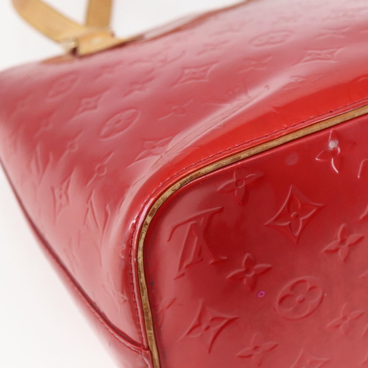 LOUIS VUITTON Monogram Vernis Houston Hand Bag Rouge M91092 LV Auth 157674
