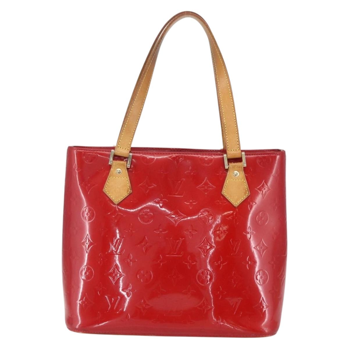 LOUIS VUITTON Monogram Vernis Houston Hand Bag Rouge M91092 LV Auth 157674