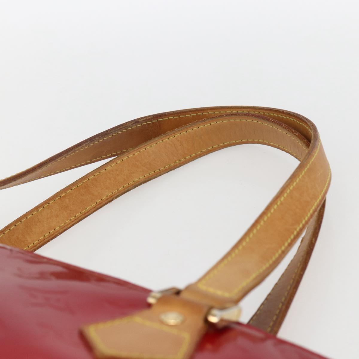 LOUIS VUITTON Monogram Vernis Houston Hand Bag Rouge M91092 LV Auth 157674
