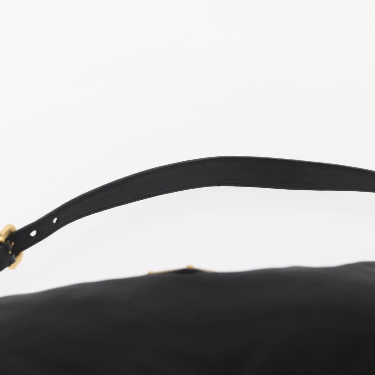 PRADA Shoulder Bag Nylon Black Gold Auth 157682V