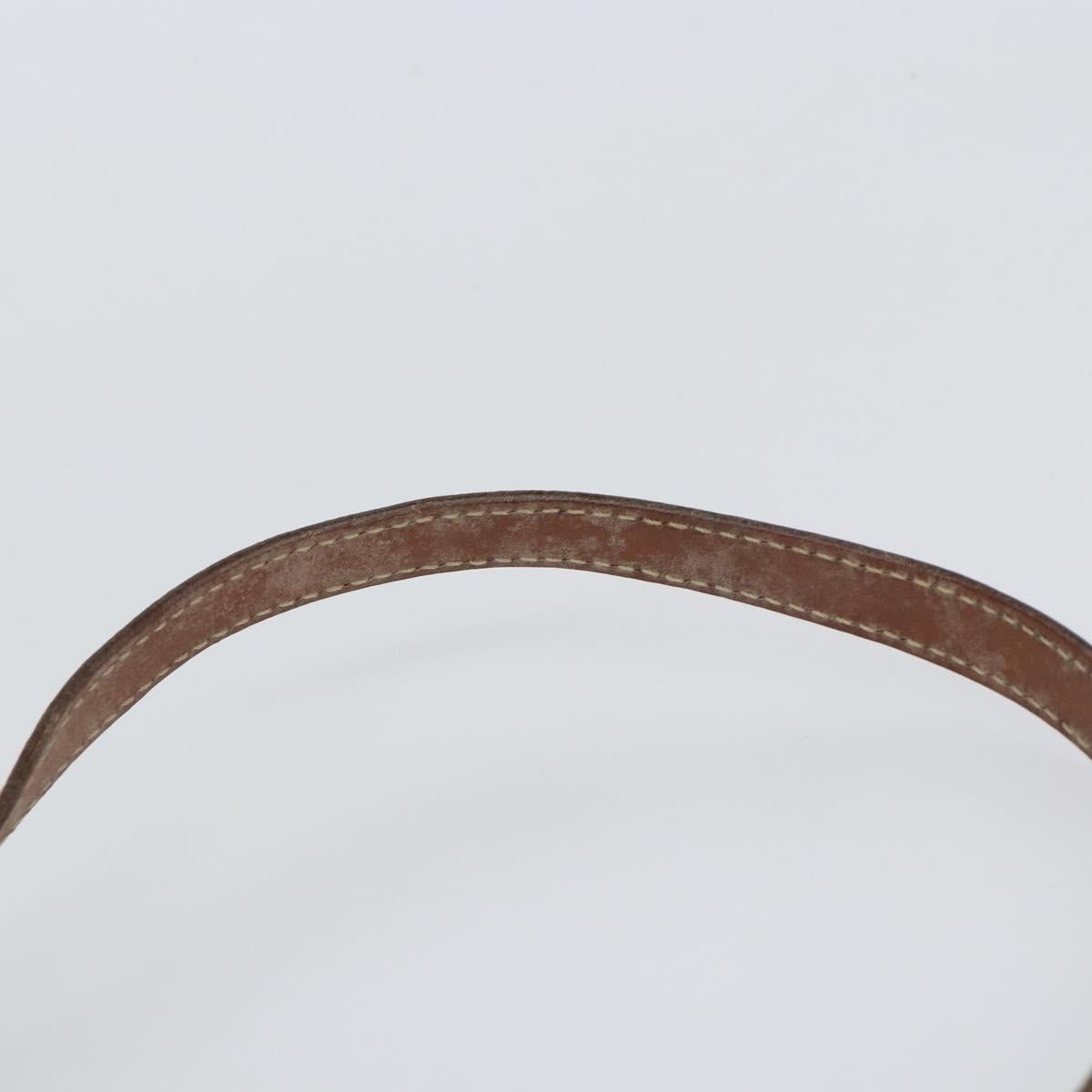 CELINE Macadam Canvas Shoulder Bag PVC Leather Brown Gold Auth 157688