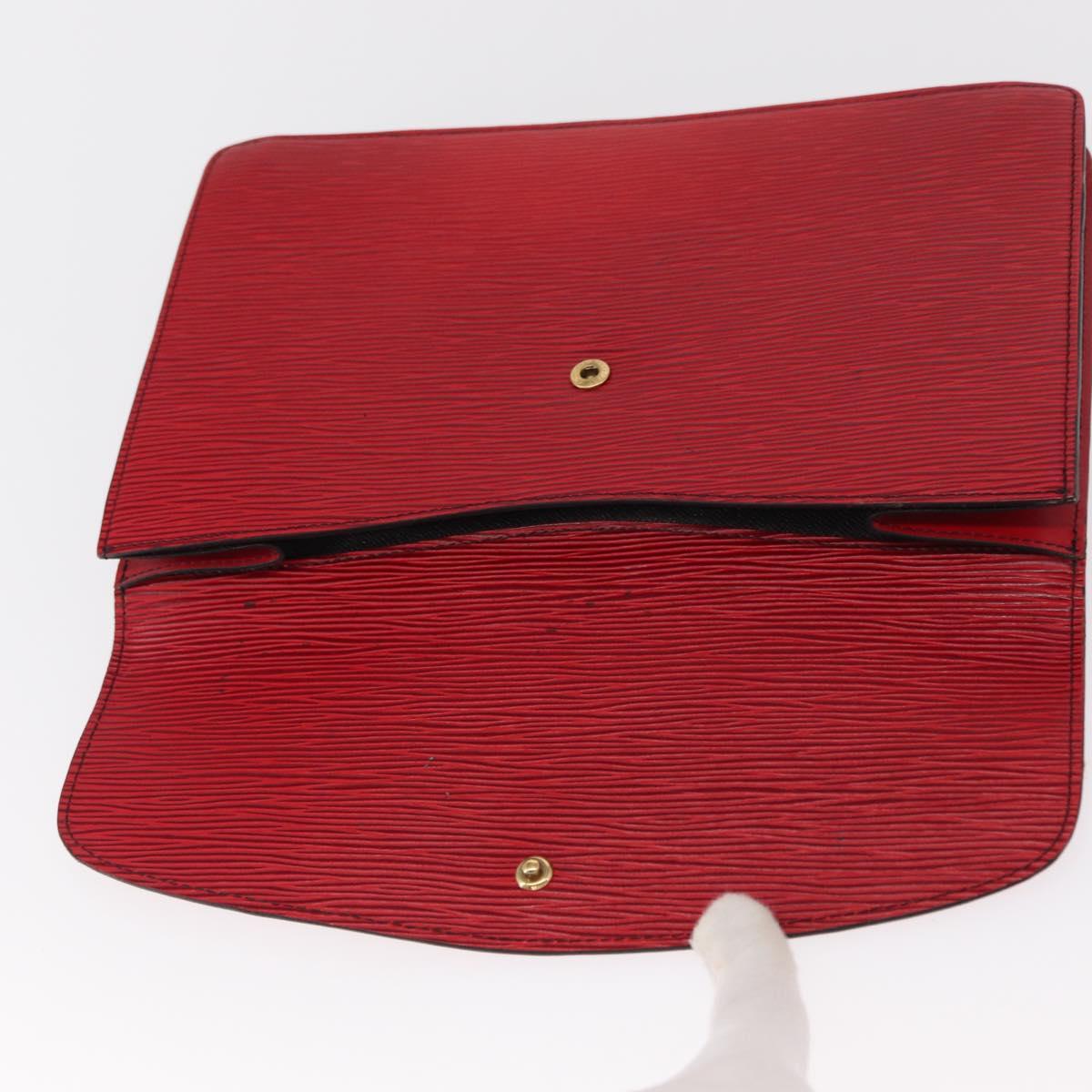 LOUIS VUITTON Epi Montaigne 27 Clutch Bag Red M52657 LV Auth 157734