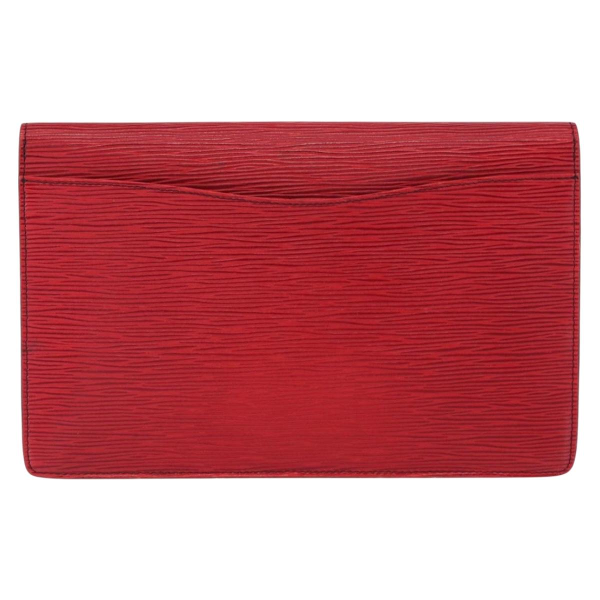 LOUIS VUITTON Epi Montaigne 27 Clutch Bag Red M52657 LV Auth 157734
