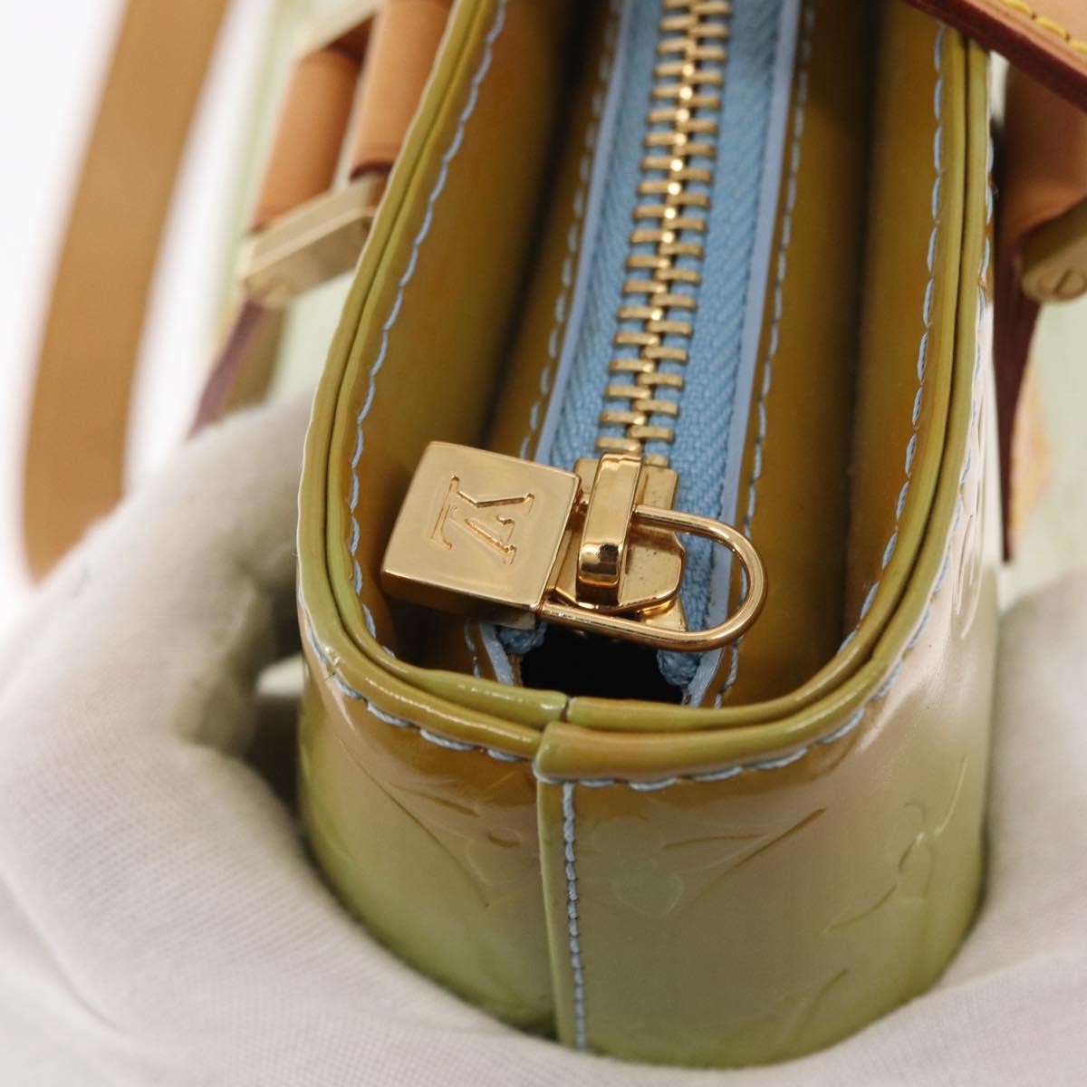 LOUIS VUITTON Monogram Vernis Houston Hand Bag Baby Blue M91005 LV Auth 157739