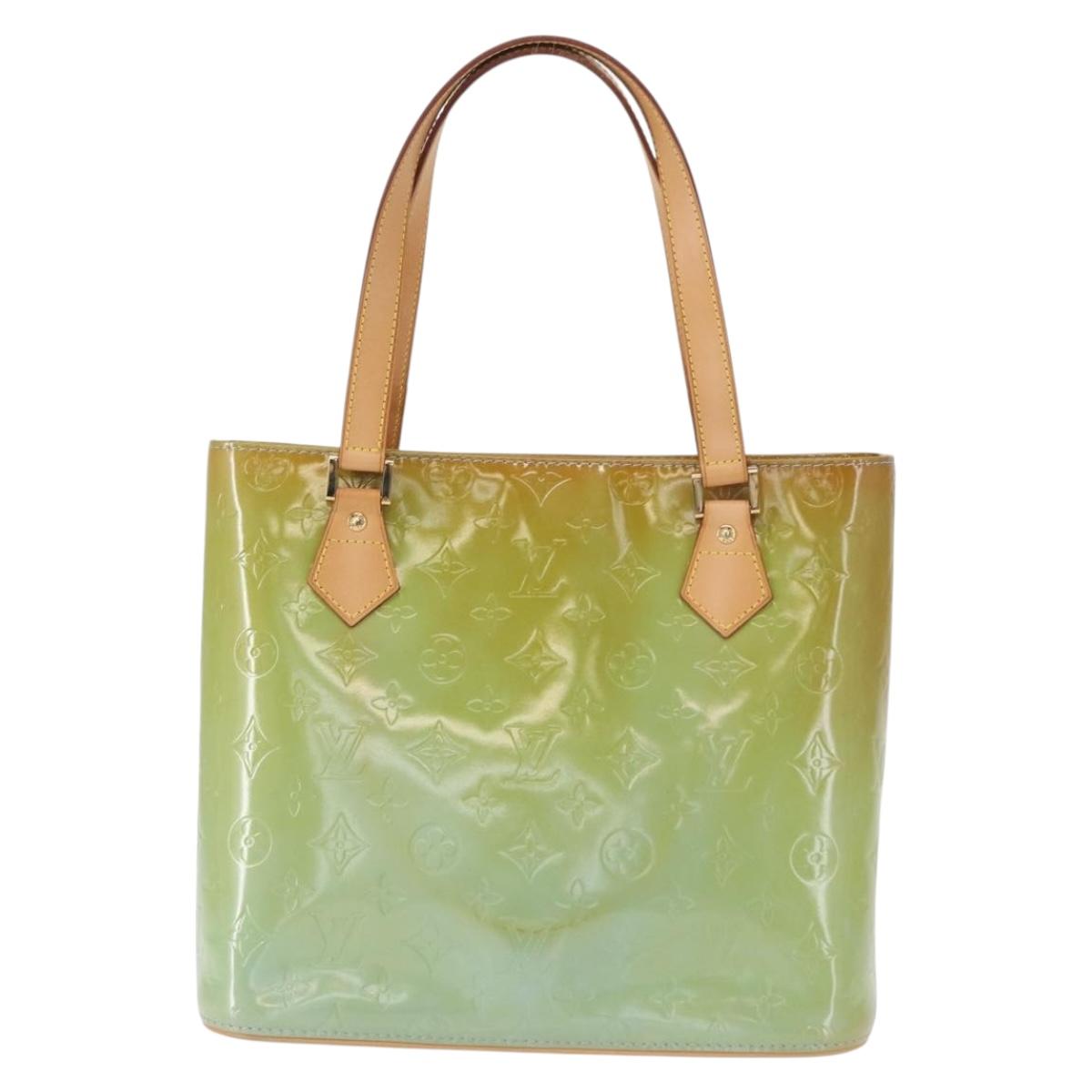 LOUIS VUITTON Monogram Vernis Houston Hand Bag Baby Blue M91005 LV Auth 157739
