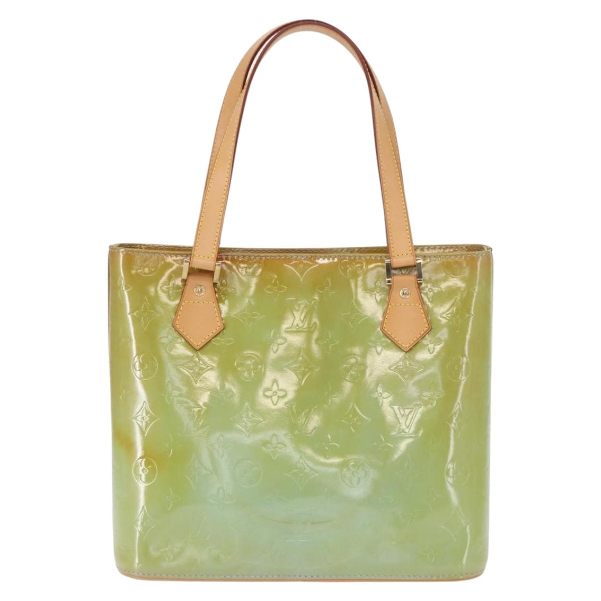 LOUIS VUITTON Monogram Vernis Houston Hand Bag Baby Blue M91005 LV Auth 157739