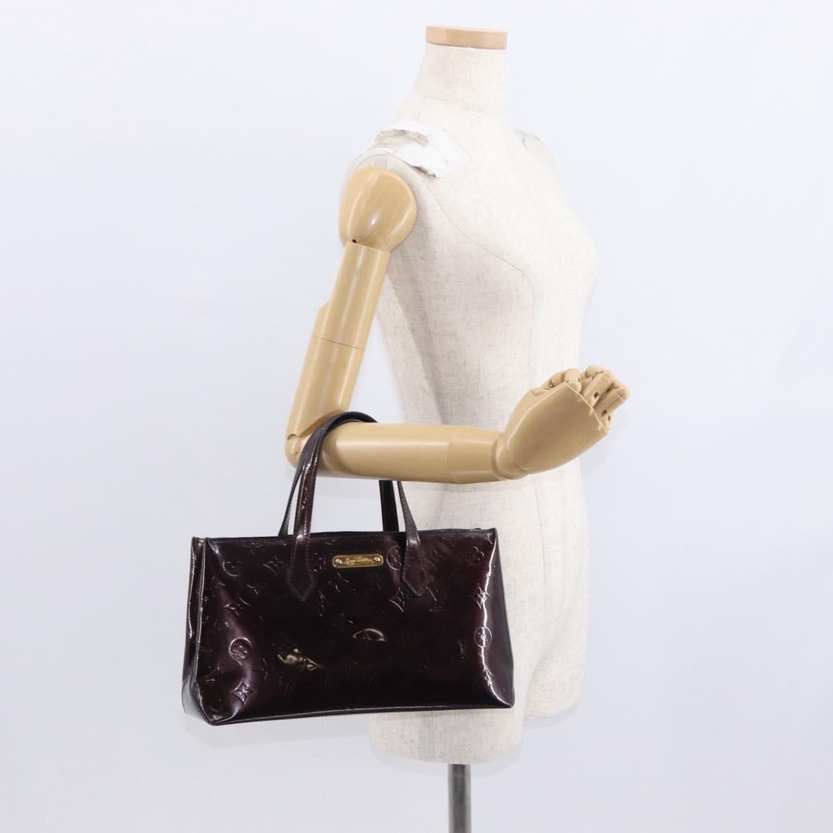 LOUIS VUITTON Monogram Vernis Wilshire PM Bag Amarante M93641 LV Auth 157742
