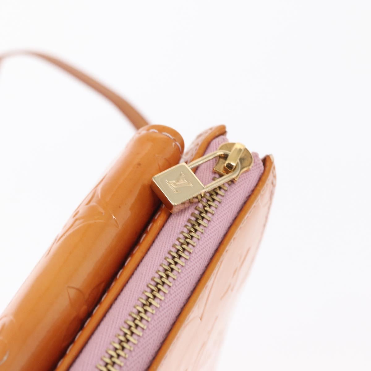 LOUIS VUITTON Monogram Vernis Motto Pouch Marshmallow Pink M91312 LV Auth 157744
