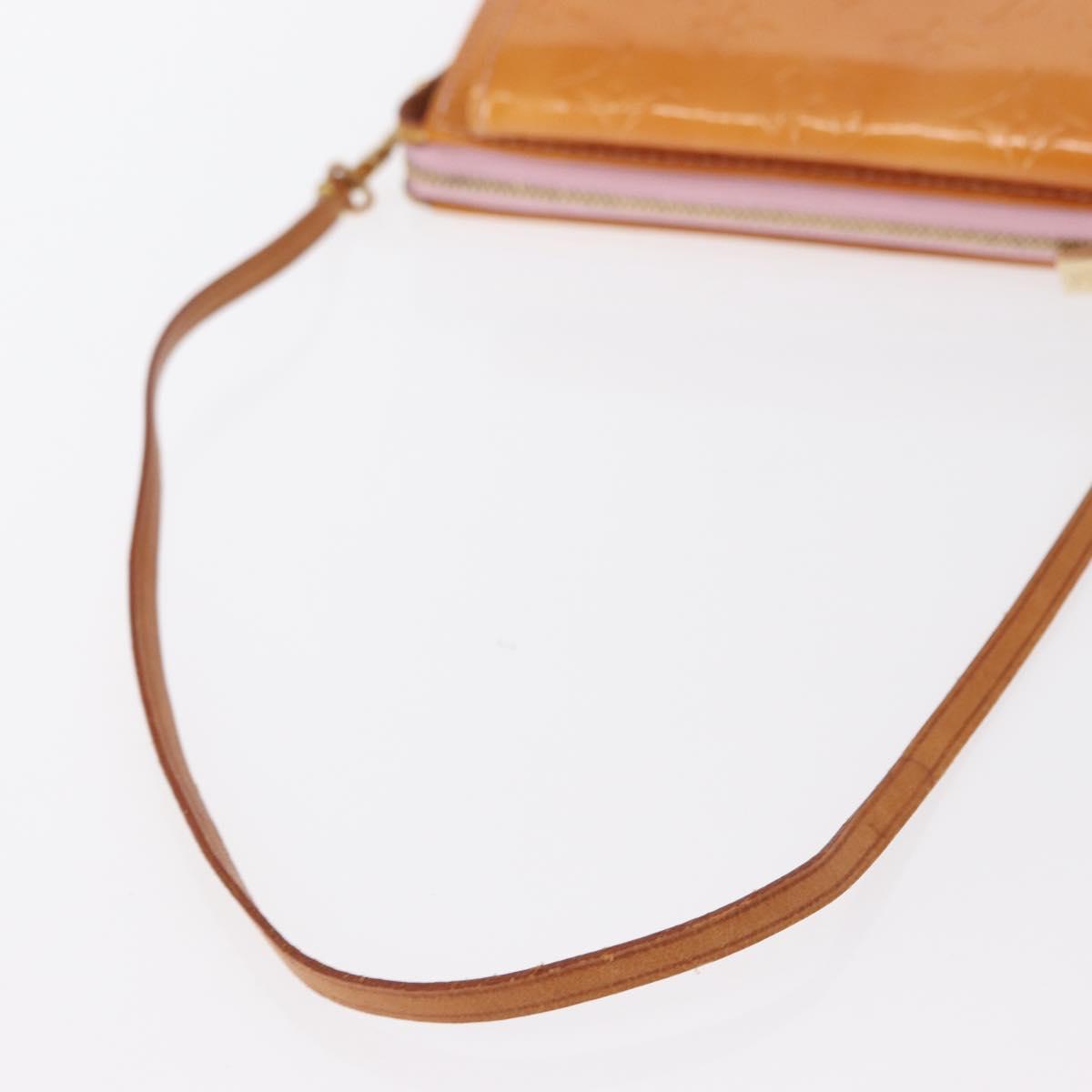 LOUIS VUITTON Monogram Vernis Motto Pouch Marshmallow Pink M91312 LV Auth 157744