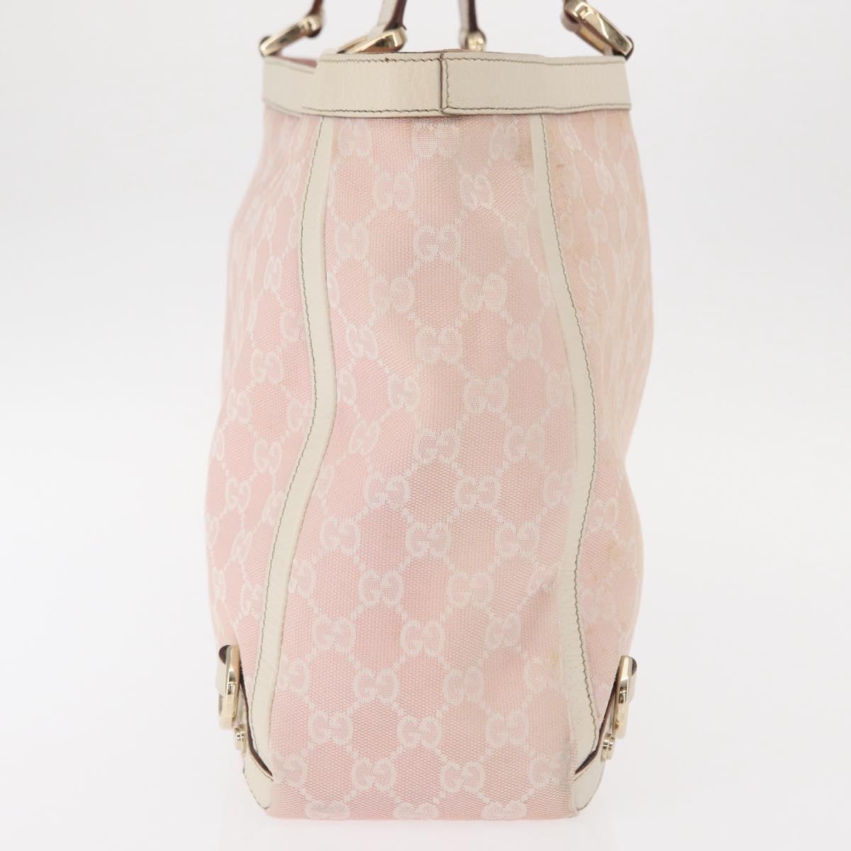 GUCCI GG Canvas Tote Bag Pink Gold 141472 Auth 157745