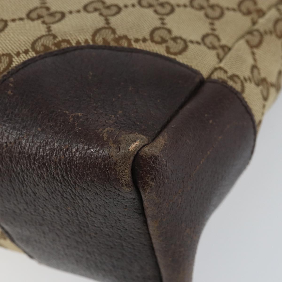 GUCCI GG Canvas Shoulder Bag Beige Silver 114273 Auth 157746