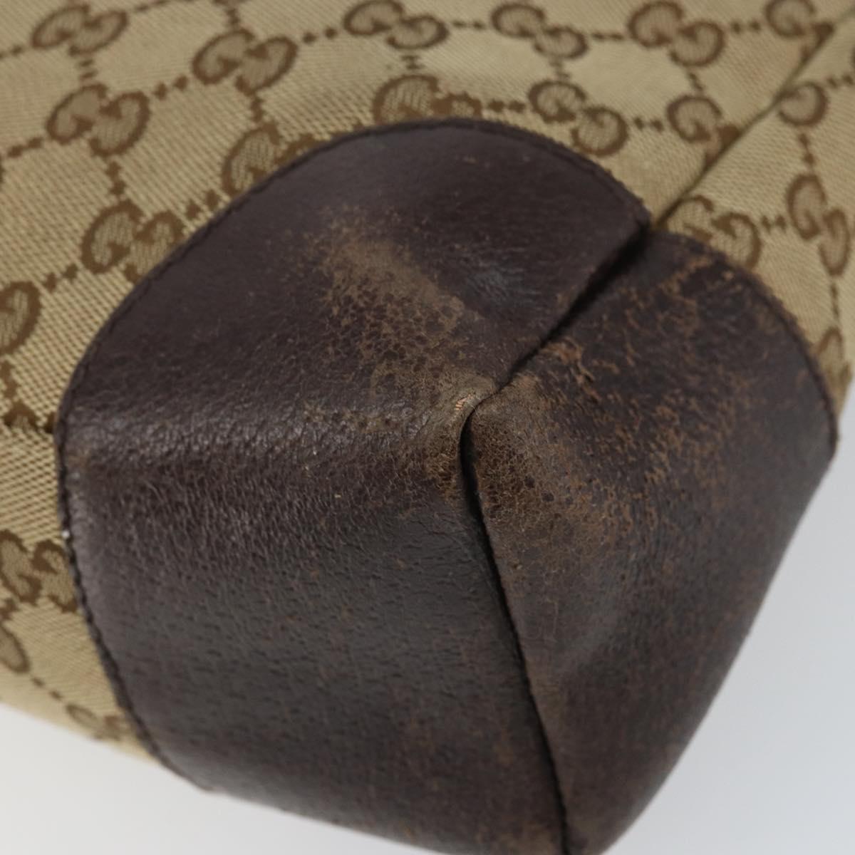GUCCI GG Canvas Shoulder Bag Beige Silver 114273 Auth 157746