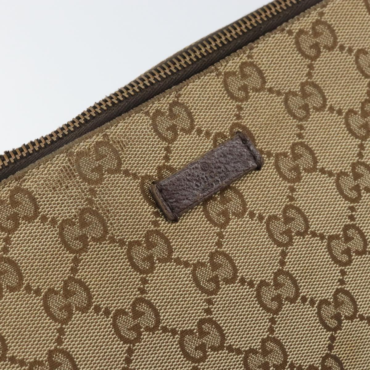 GUCCI GG Canvas Shoulder Bag Beige Silver 114273 Auth 157746