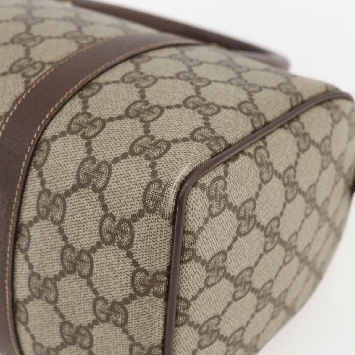 GUCCI GG Supreme Web Sherry Line Hand Bag PVC Beige Gold 002 39 6838 Auth 157749