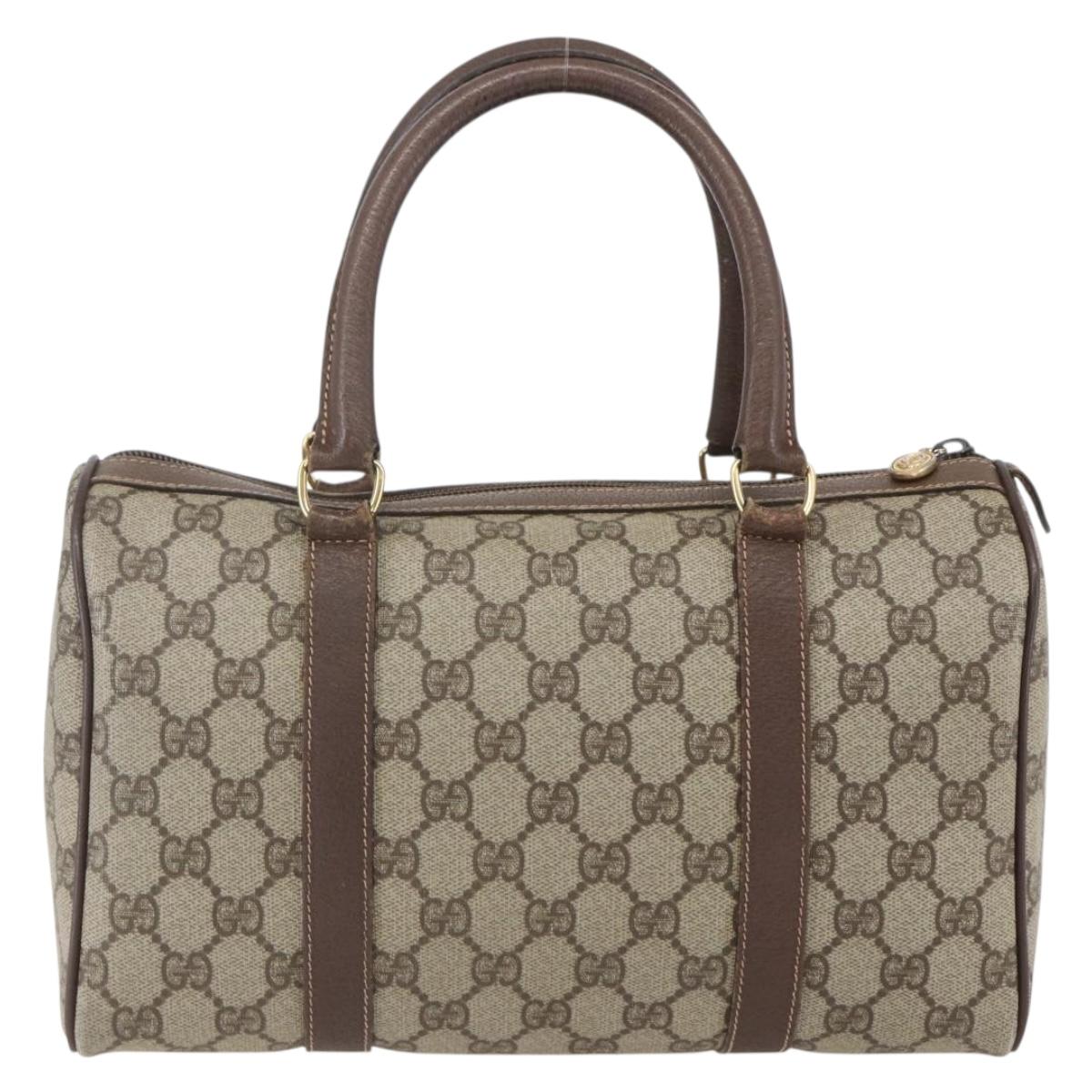 GUCCI GG Supreme Web Sherry Line Hand Bag PVC Beige Gold 002 39 6838 Auth 157749