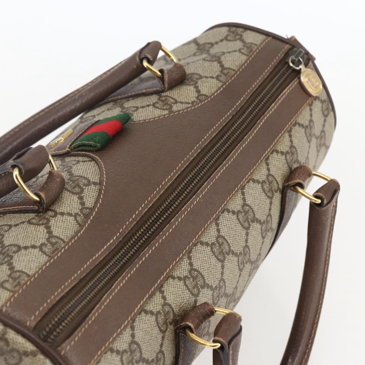 GUCCI GG Supreme Web Sherry Line Hand Bag PVC Beige Gold 002 39 6838 Auth 157749