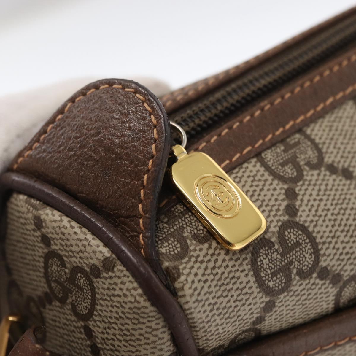 GUCCI GG Supreme Web Sherry Line Bag PVC Beige Gold 89 02 077 Auth 157750