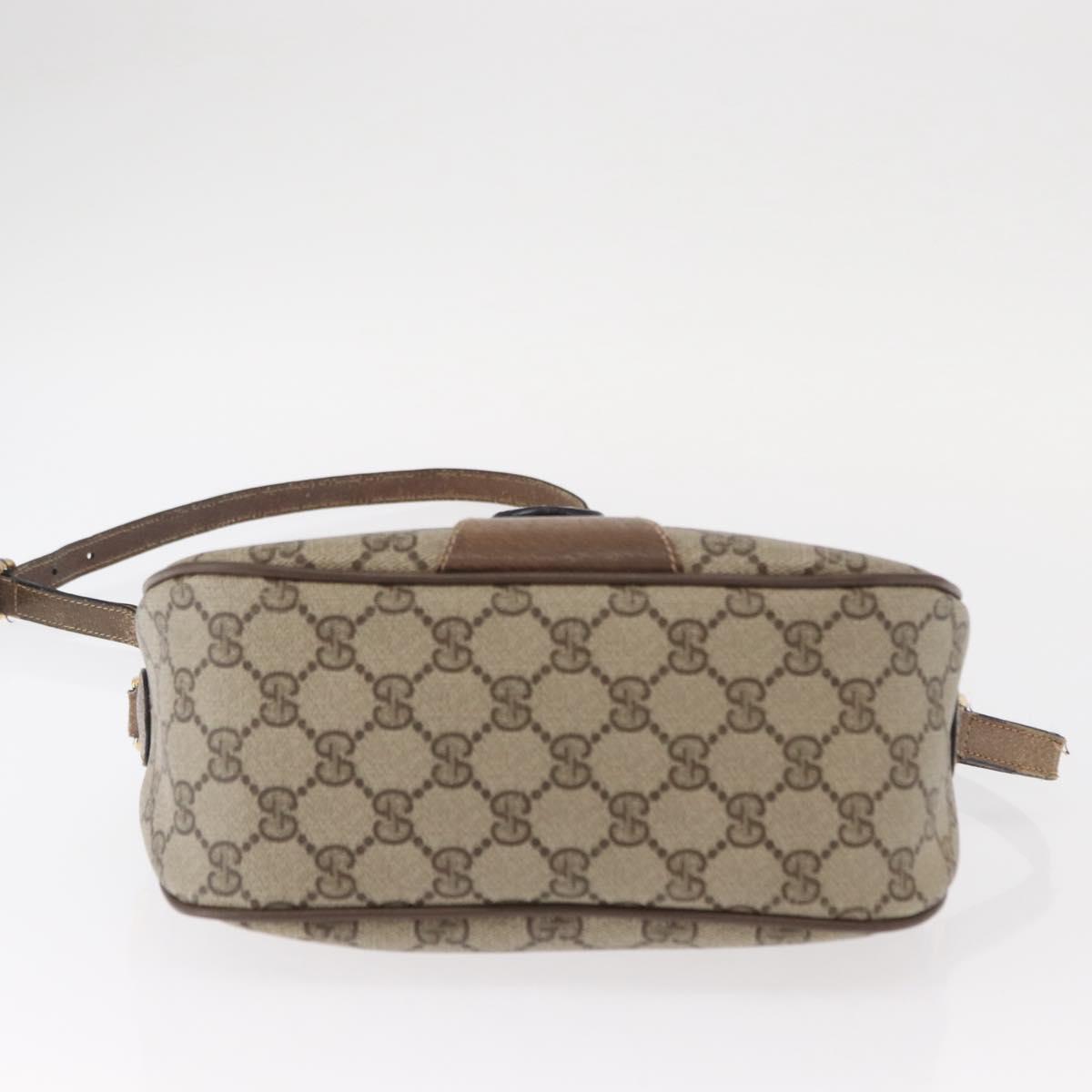 GUCCI GG Supreme Web Sherry Line Bag PVC Beige Gold 14 02 032 Auth 157751