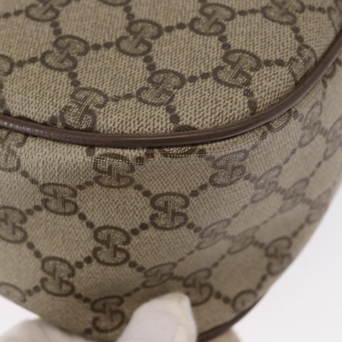 GUCCI GG Supreme Web Sherry Line Bag PVC Beige Gold 14 02 032 Auth 157751
