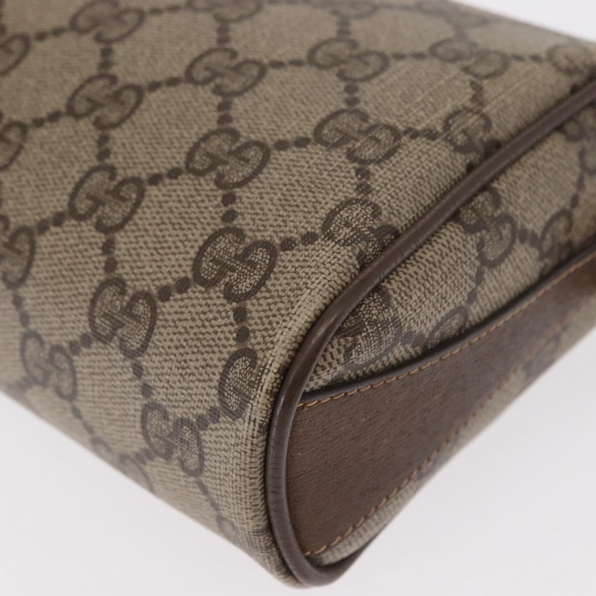 GUCCI GG Supreme Web Sherry Line Bag PVC Beige Gold 89 02 018 Auth 157752
