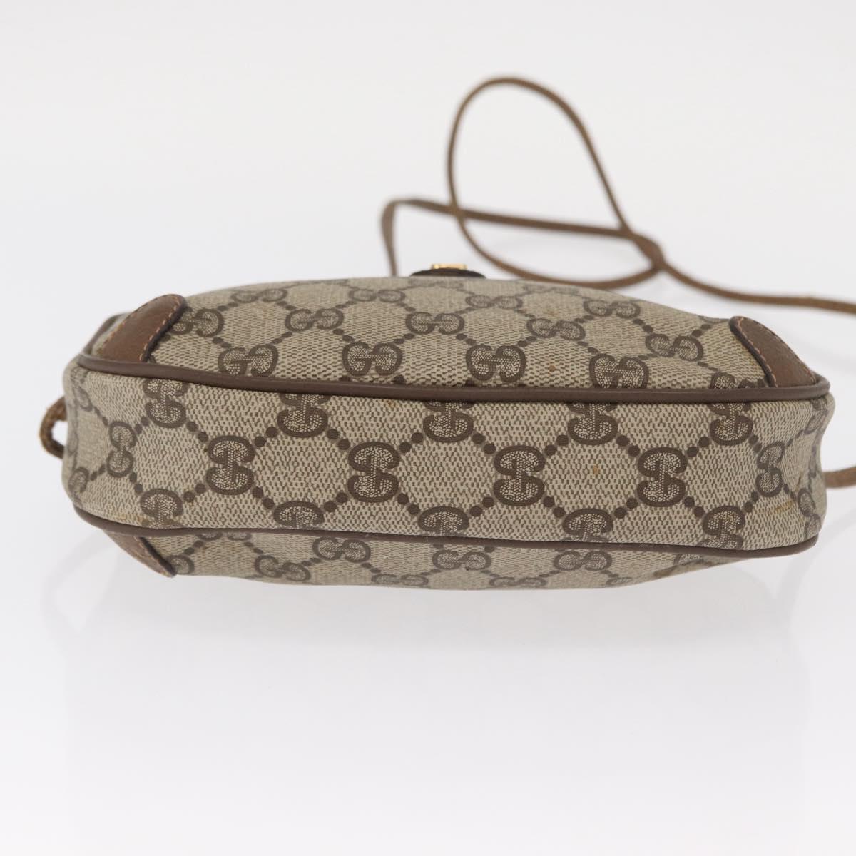 GUCCI GG Supreme Web Sherry Line Bag PVC Beige Gold 89 02 066 Auth 157753