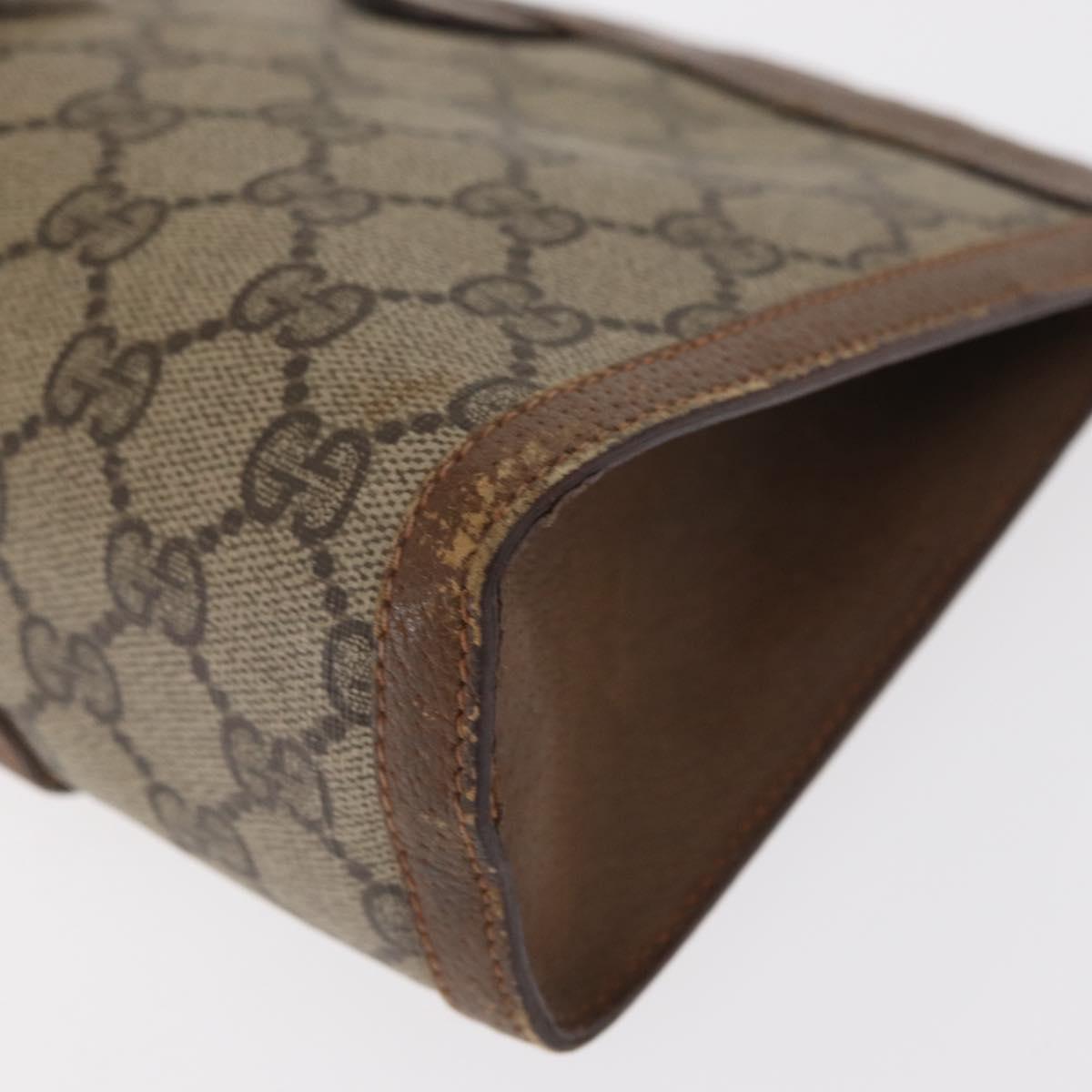 GUCCI GG Supreme Web Sherry Line Clutch Bag PVC Beige Red 89 01 032 Auth 157755