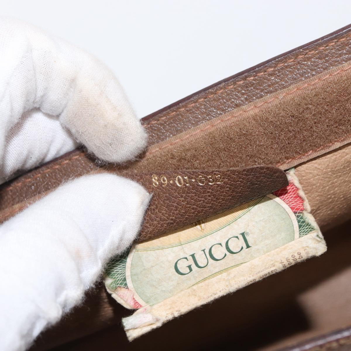 GUCCI GG Supreme Web Sherry Line Clutch Bag PVC Beige Red 89 01 032 Auth 157755