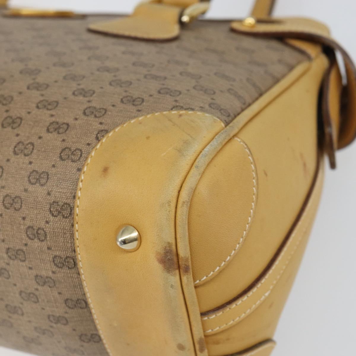 GUCCI Micro GG Supreme Hand Bag PVC Beige Gold 000 106 1325 Auth 157759