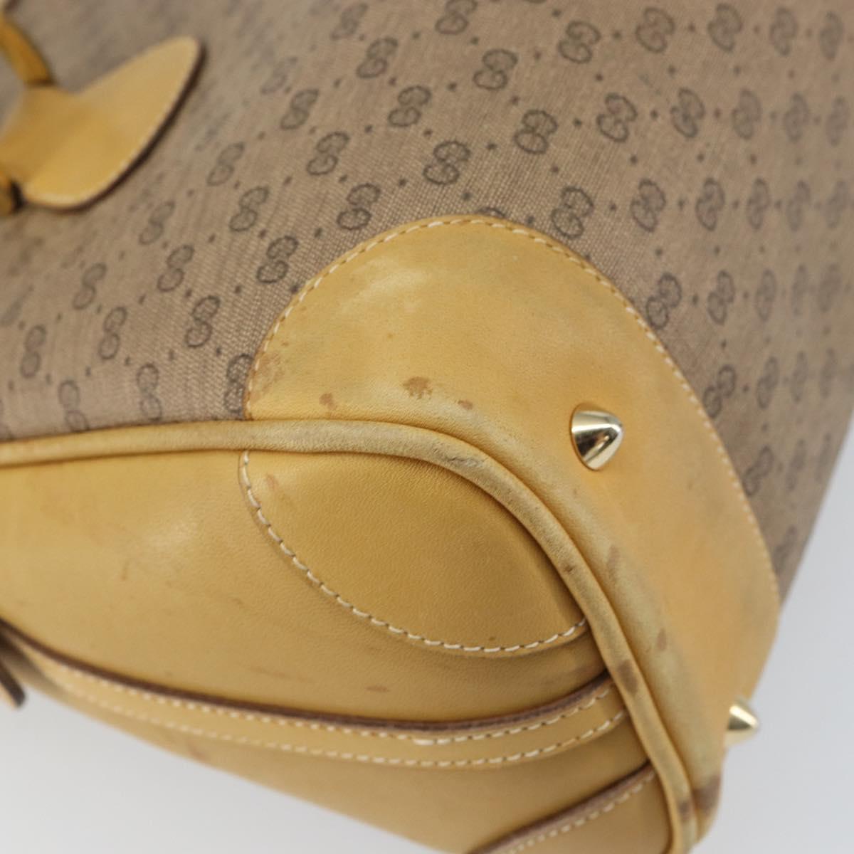 GUCCI Micro GG Supreme Hand Bag PVC Beige Gold 000 106 1325 Auth 157759