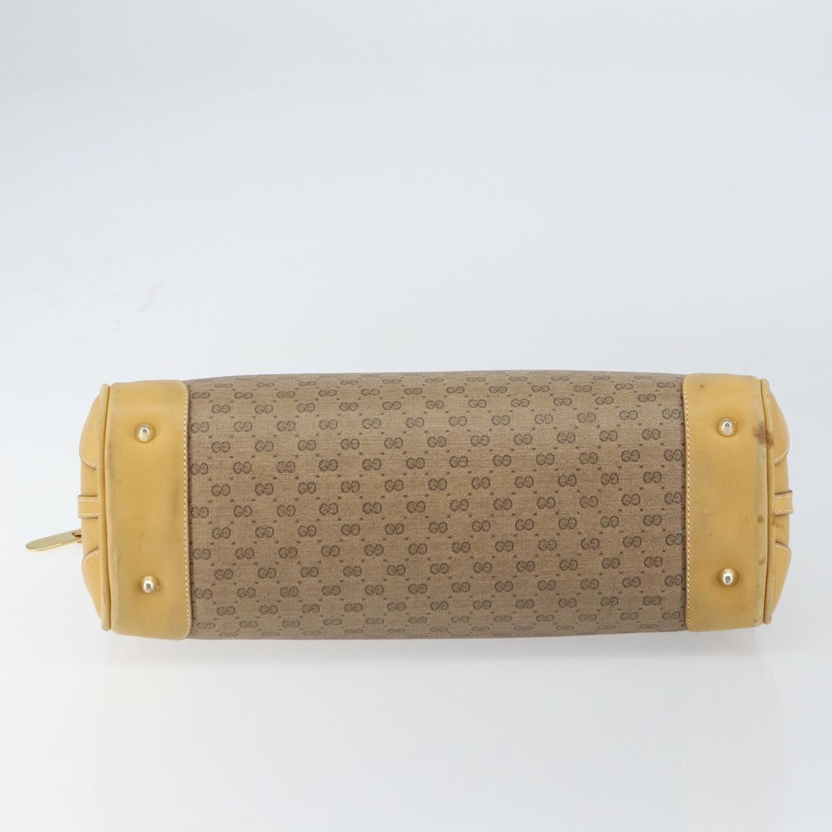 GUCCI Micro GG Supreme Hand Bag PVC Beige Gold 000 106 1325 Auth 157759
