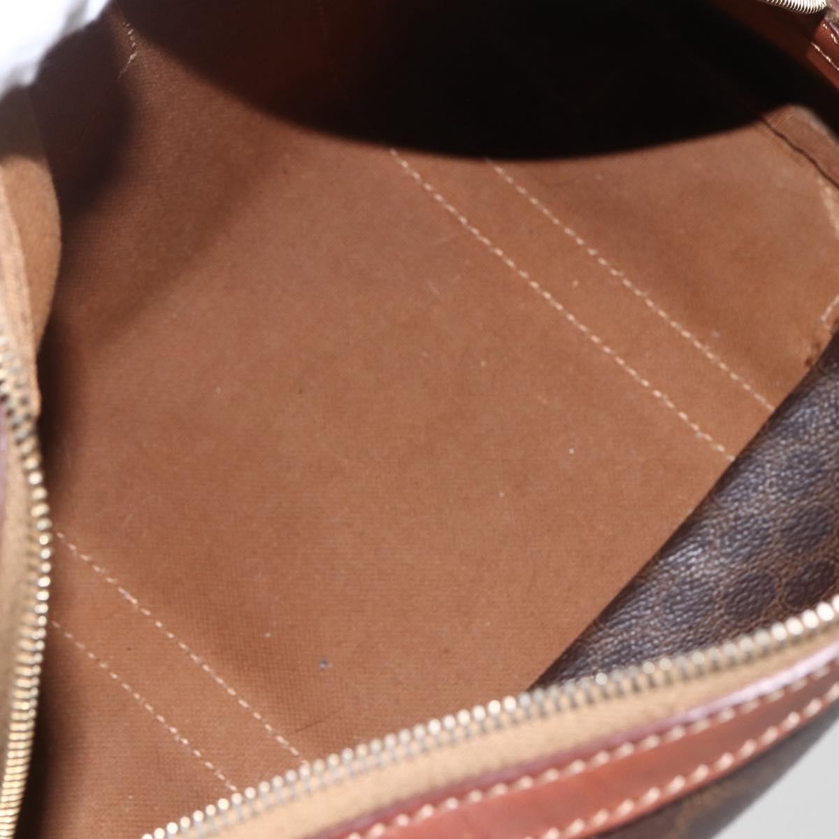 CELINE Macadam Canvas Hand Bag PVC Leather Brown Gold Auth 157761