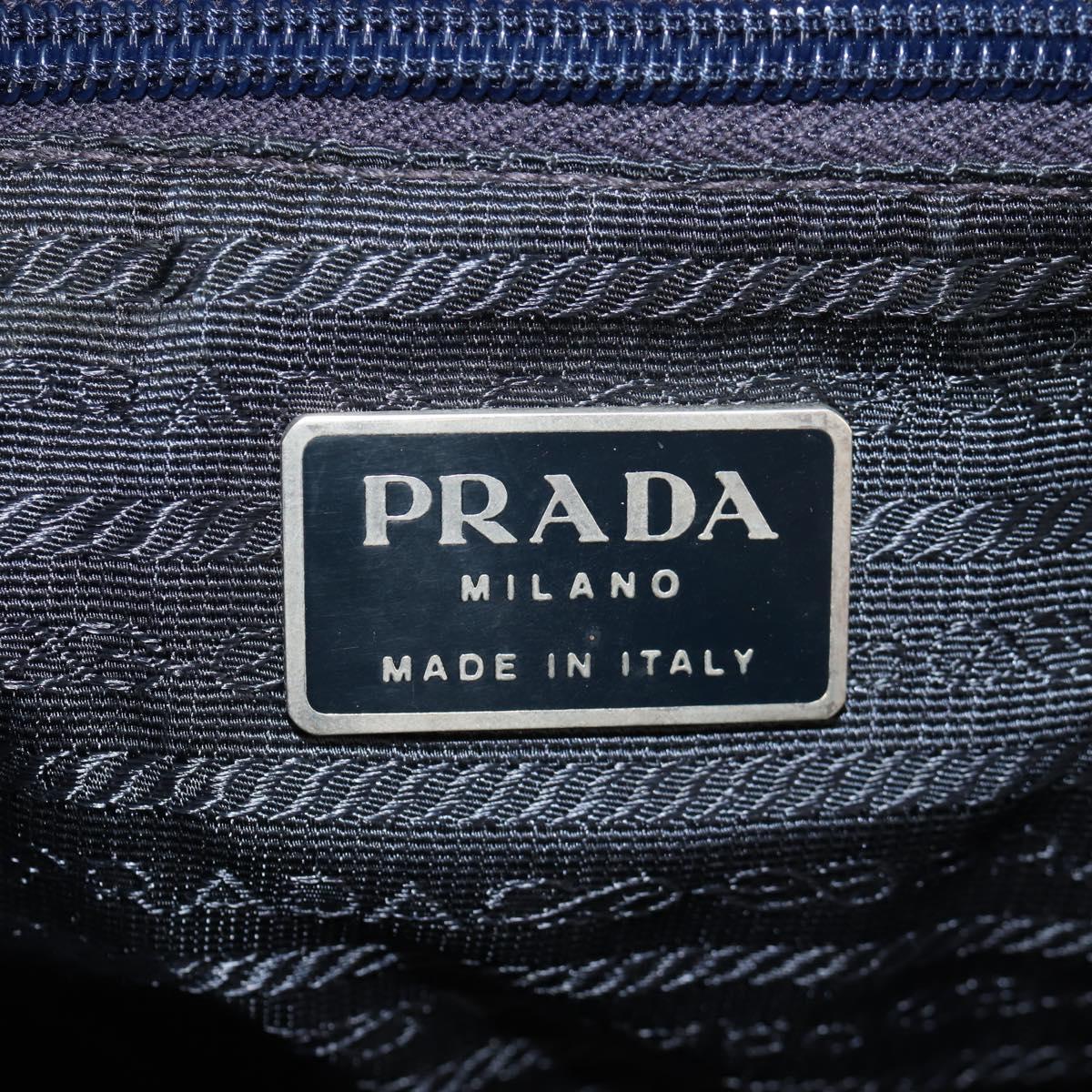 PRADA Backpack Nylon Blue Silver Auth 157773