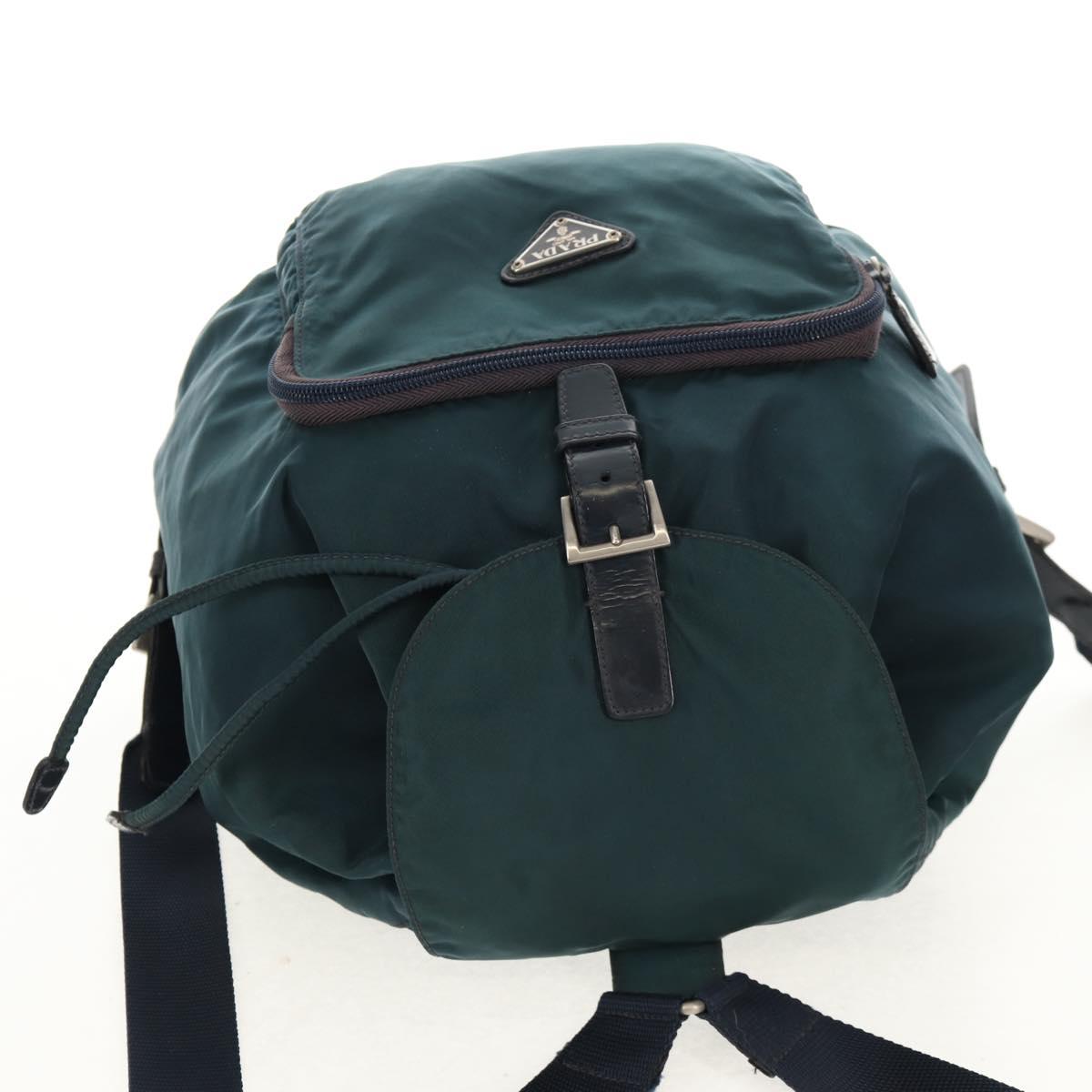 PRADA Backpack Nylon Blue Silver Auth 157773