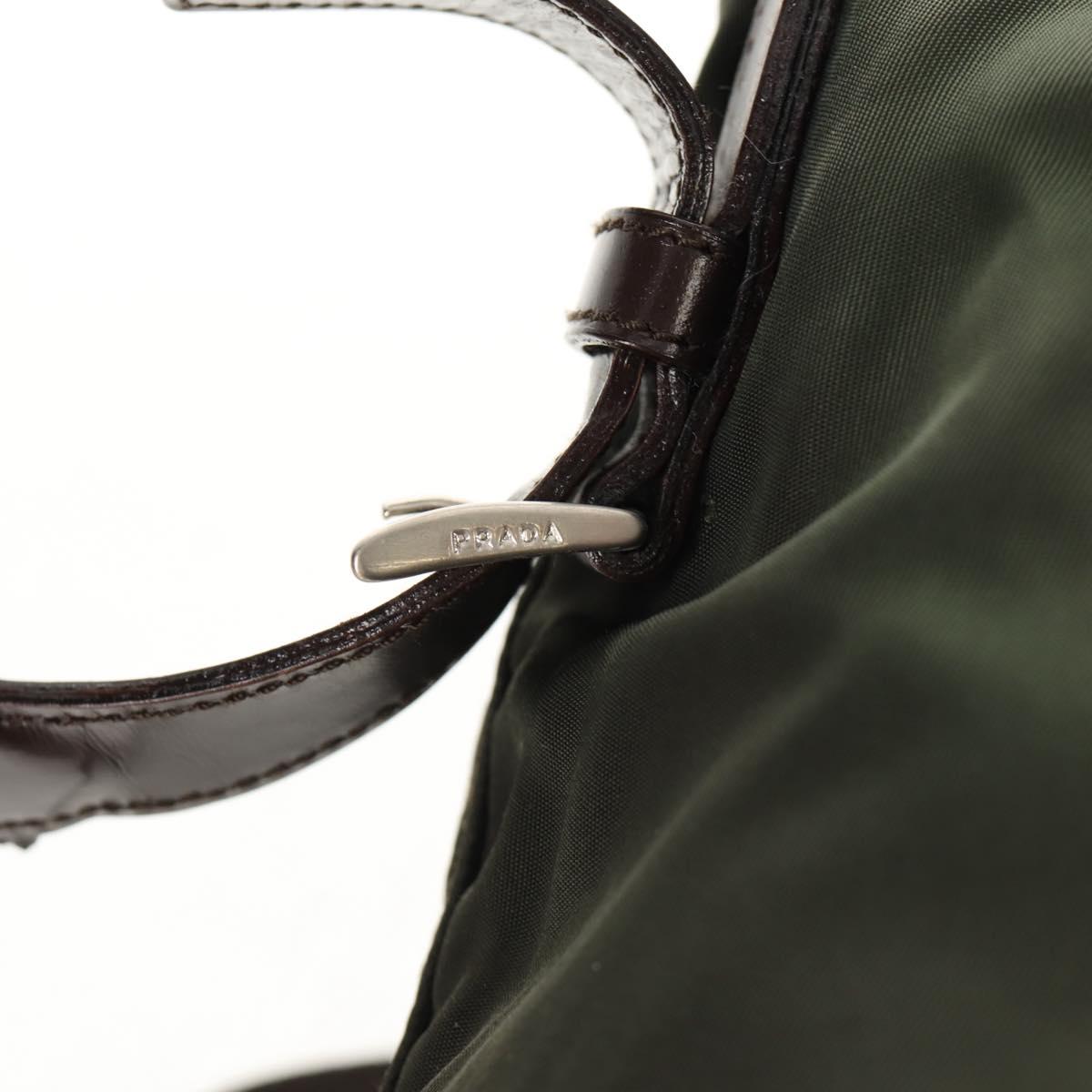 PRADA Backpack Nylon Khaki Silver Auth 157775