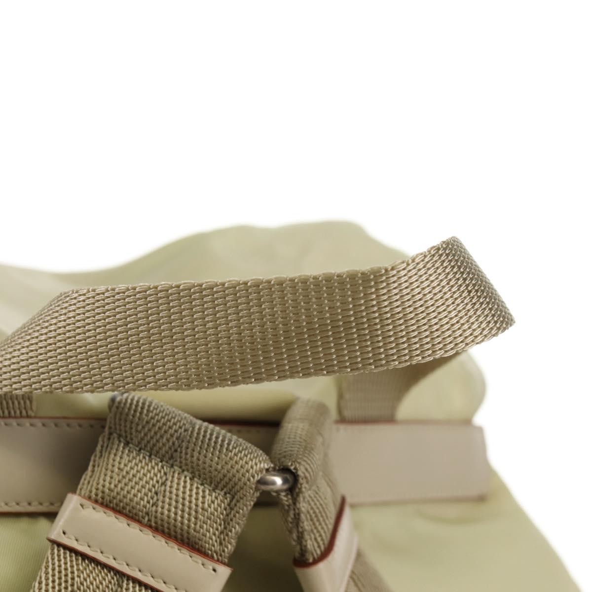 PRADA Backpack Nylon Beige Silver Auth 157776