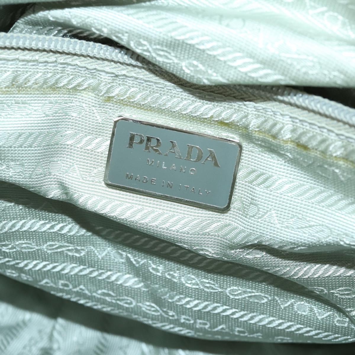 PRADA Shoulder Bag Nylon Blue Silver Auth 157777
