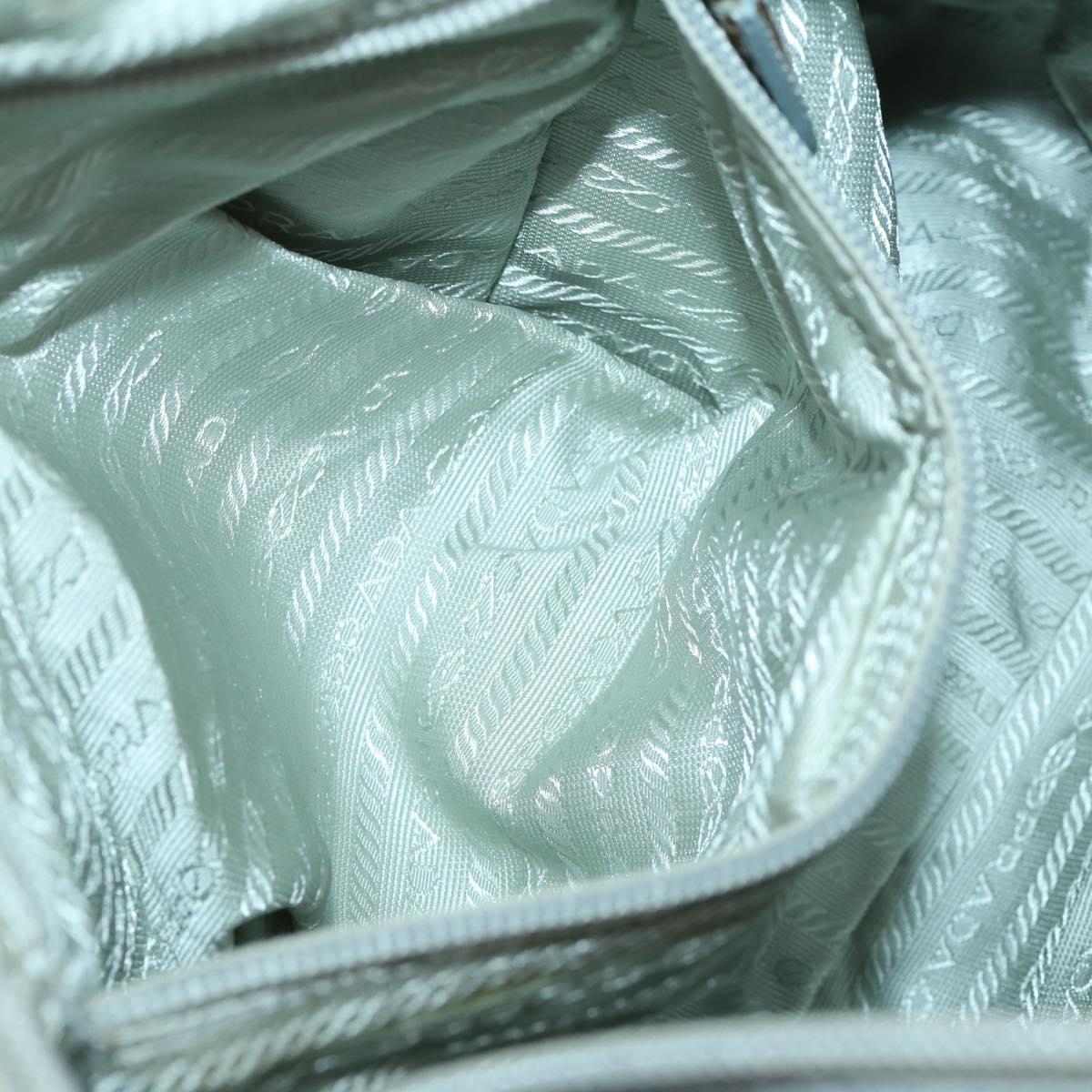 PRADA Shoulder Bag Nylon Blue Silver Auth 157777