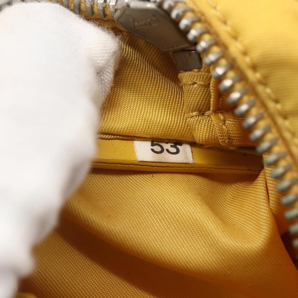 PRADA Shoulder Bag Nylon Yellow Silver Auth 157780