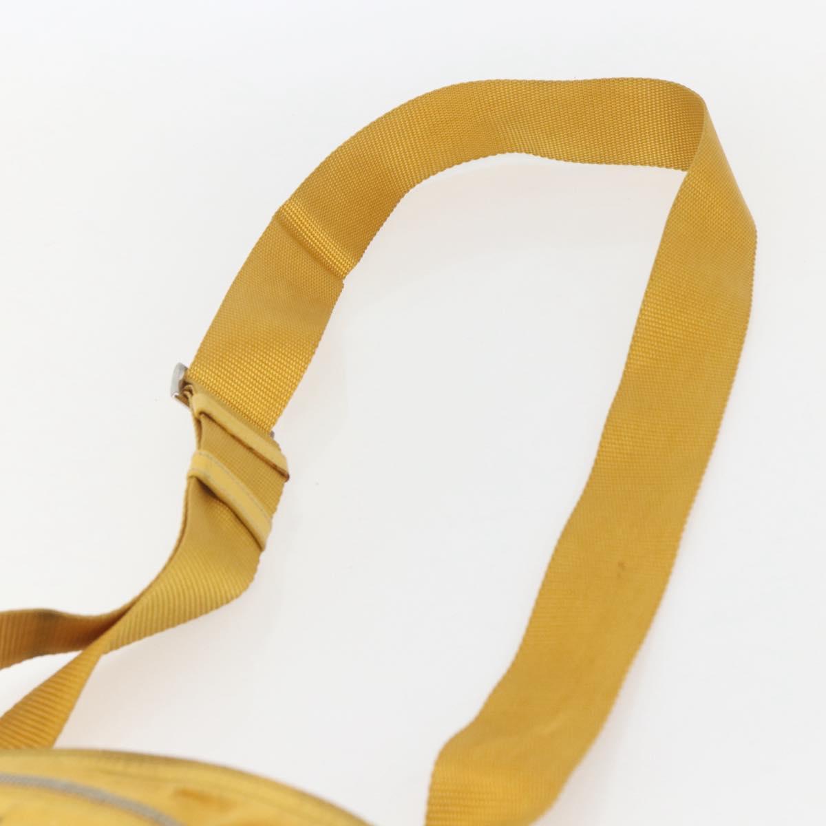 PRADA Shoulder Bag Nylon Yellow Silver Auth 157780