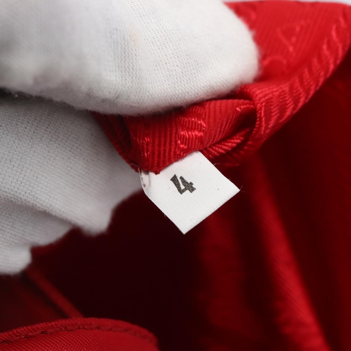 PRADA Tote Bag Nylon Red Silver Auth 157781